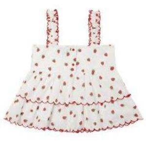 NWT  Stella McCartney Kids strawberry Printed Cotton Top,  Size 4
